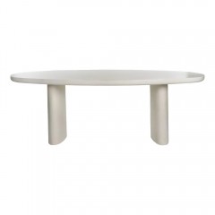DINING TABLE LIME PLASTER OFFWHITE OVAL 220       - DINING TABLES